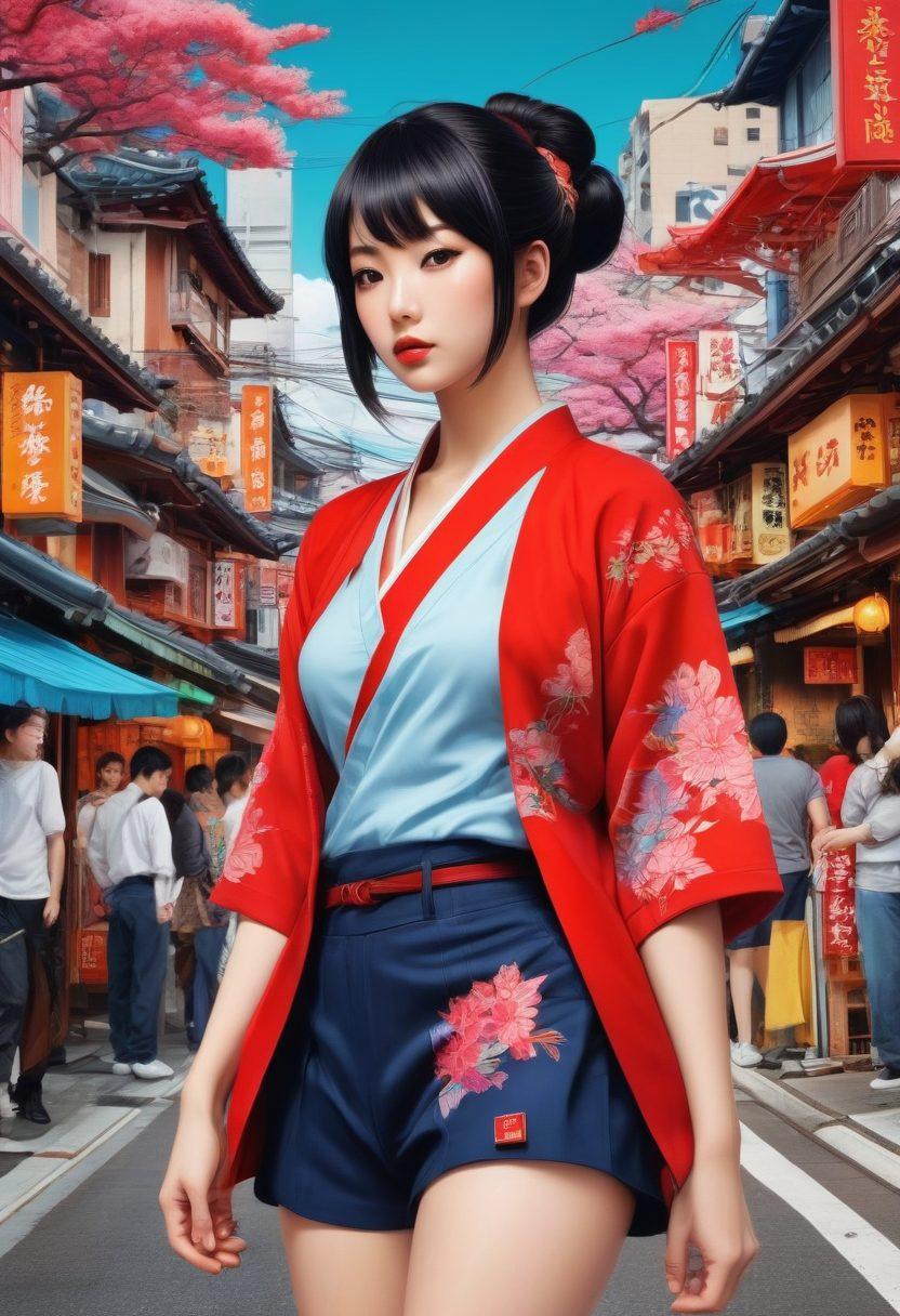 A captivating collage that blends intricate illustrations of adult manga characters with elements of otaku culture, featuring vibrant colors and detailed backgrounds inspired by Japanese urban life. Include symbolic motifs representing freedom and fantasy, with dynamic poses and expressions of the characters. The scene should evoke a sense of allure, intimacy, and artistic celebration, combining traditional and modern art styles. super-realistic. vibrant colors. detailed backgrounds.